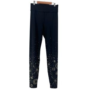 Carbon38 Black Celestial Cosmic Leggings Size M
